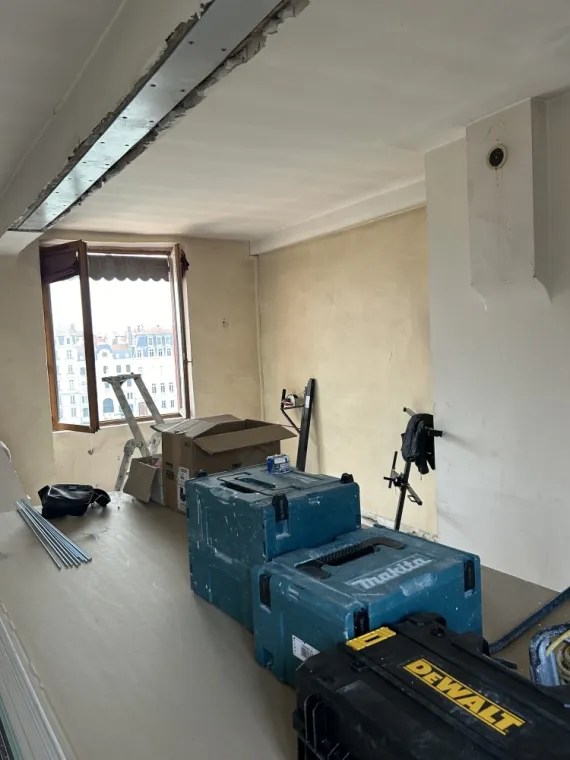 Rénovation d'un appartement avec pose de plaque de plâtre à Villeurbanne, Villeurbanne, Milhan Déco